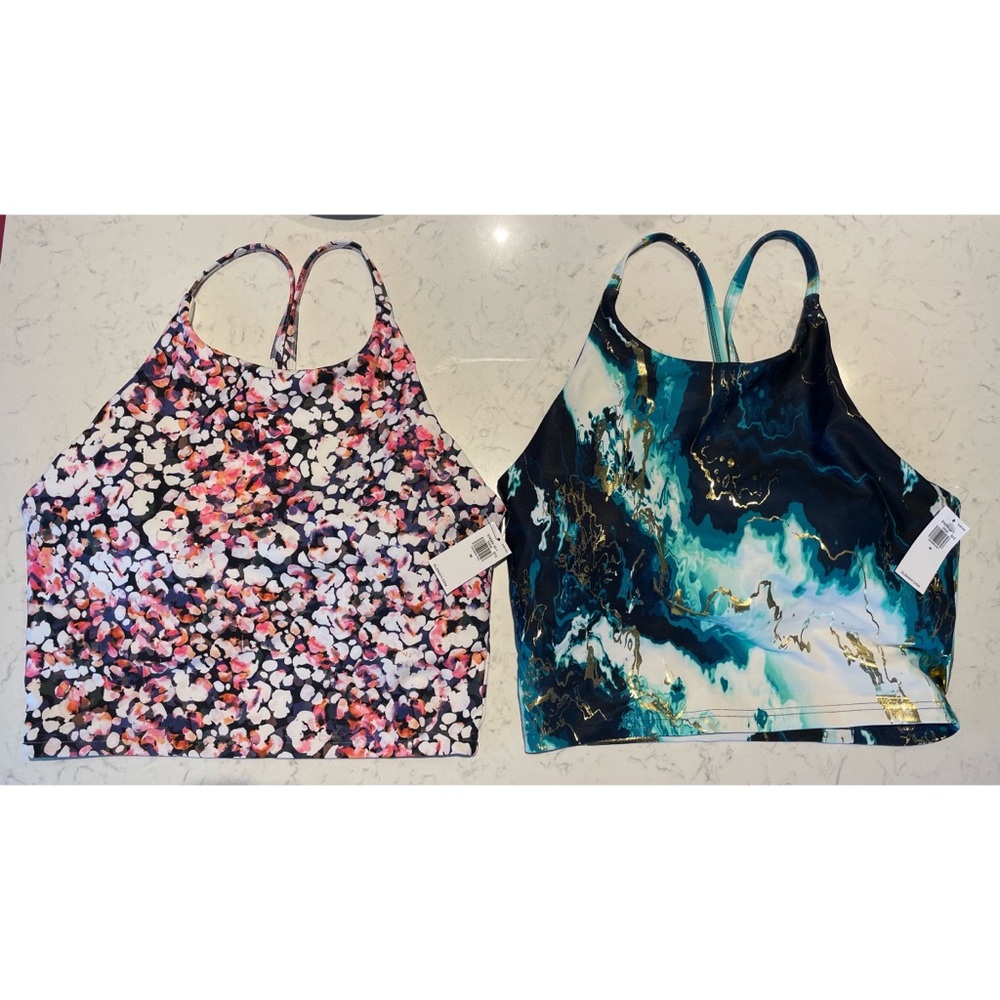 Old Navy longline sports bras / shelf-bra cropped tank tops - NWT